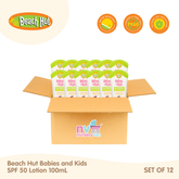 Beach Hut Sunblock Babies & Kids SPF50 Mineral Sunscreen Body Lotion 100mL Set of 12